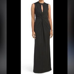 A.B.S. Black Sleeveless keyhole neck Twist-Front Maxi Dress